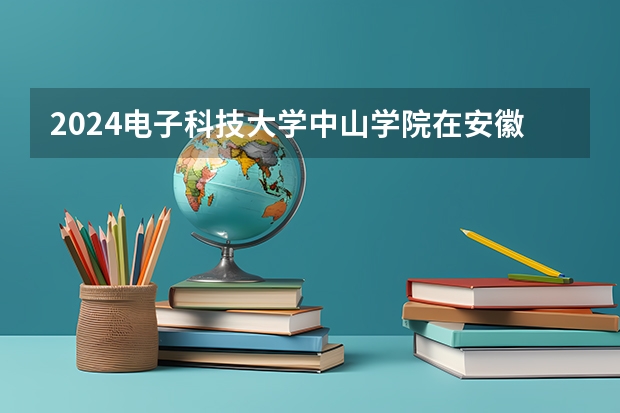 2024电子科技大学中山学院在安徽招生计划