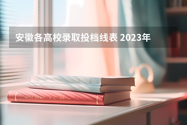 安徽各高校录取投档线表 2023年安徽高校投档线